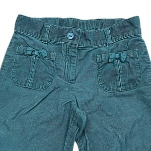 Janie and Jack Green Corduroy Bow Pockets Pants Soft Festive Holiday Pants Soft